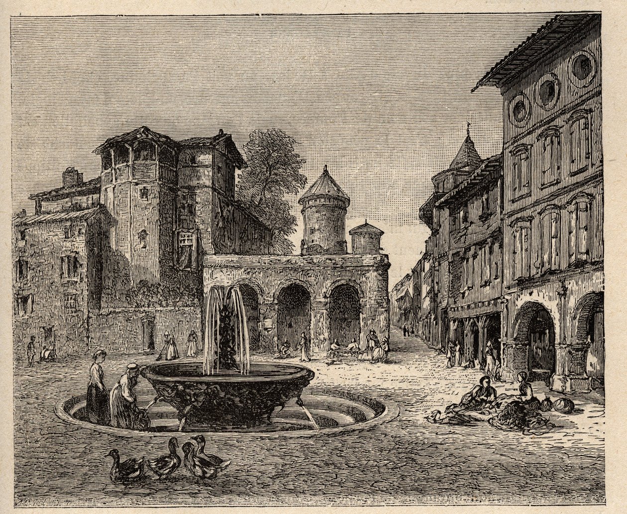 Gaillac - Tarn - Occitanie - "" PATRIE "में उत्कीर्णन - Lucien HUARD द्वारा 6 खंडों में फ्रांस का PECTUREQUIREQUE विवरण - 19 वीं शताब्दी का अंत द्वारा अनाम अनाम