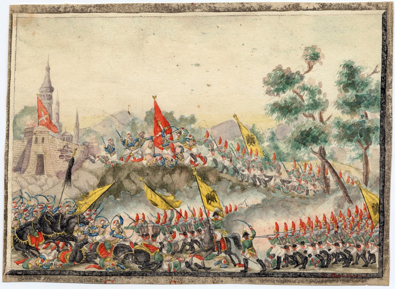 ग्युरे रूसो-तुर्क डे 1828-1829 - रूसी सेना ने 1790 में इस्माइल (इस्माइल) किले पर कब्जा कर लिया - अनाम - 1829 - कागज पर जल रंग - 19x26 - निजी संग्रह द्वारा अनाम अनाम