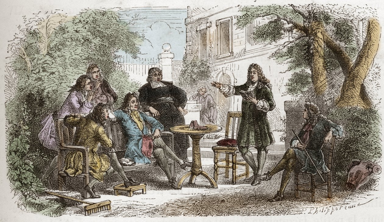 पियरे कॉर्नेल (1606-1684) - लुई XIV को पढ़ने वाले कॉर्नेल - "" फ्रांस के इतिहास ने मेरे पोते को बताया"" से उत्कीर्णन - फ्रेंकोइस गुइज़ोट द्वारा - 1872-1876 द्वारा अनाम अनाम