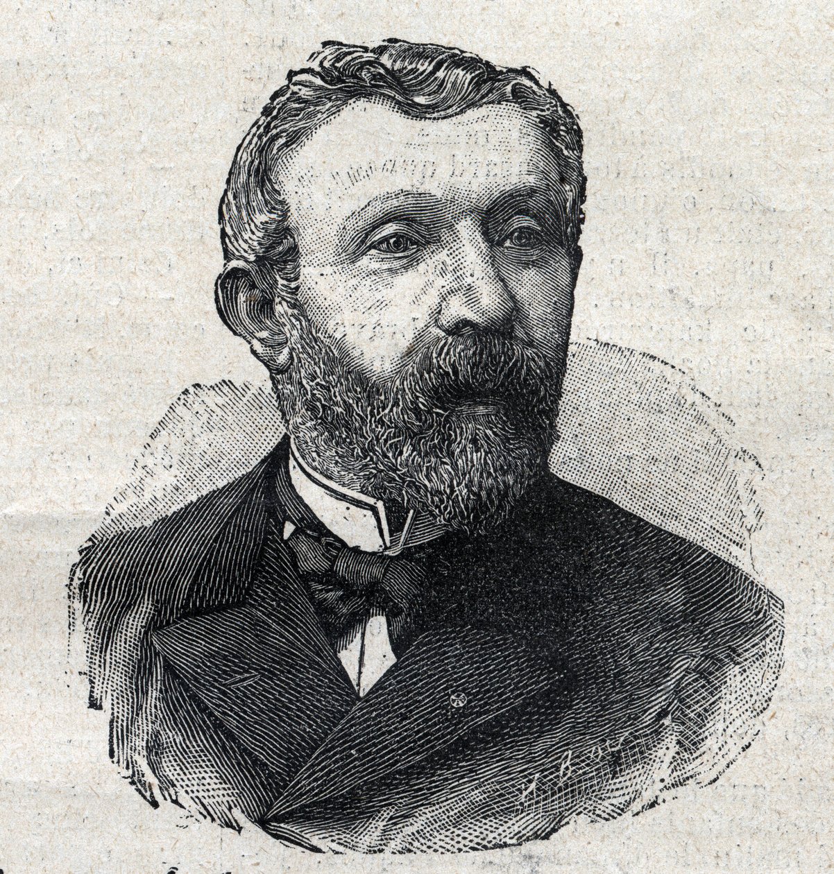 अल्फ्रेड मेज़िएरेस (1826-1915) का पोर्ट्रेट, फ्रांसीसी साहित्यिक इतिहासकार, पत्रकार और राजनीतिज्ञ। "ले पेटिट पेरिसियन" में उत्कीर्णन द्वारा अनाम अनाम