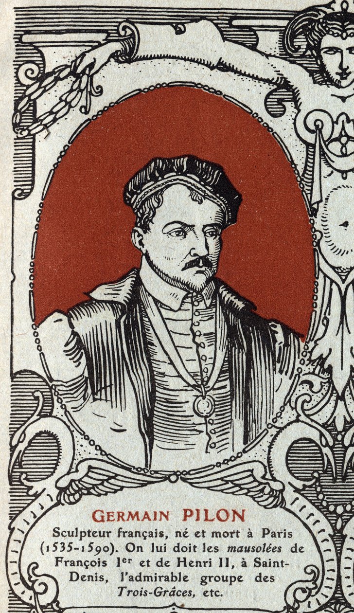 जर्मेन पिलोन का पोर्ट्रेट (1535-1590), फ्रांसीसी मूर्तिकार। 1914 से उत्कीर्णन। निजी संग्रह। द्वारा अनाम अनाम