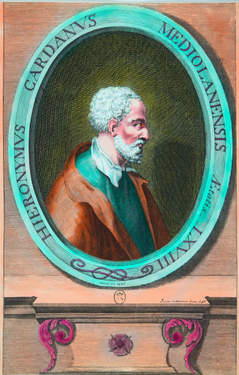 गिरोलामो कार्डानो का पोर्ट्रेट (हिरोनिमस कार्डानस) (1501-1576) इतालवी गणितज्ञ, दार्शनिक, ज्योतिषी और डॉक्टर, प्रिवी संग्रह द्वारा अनाम अनाम