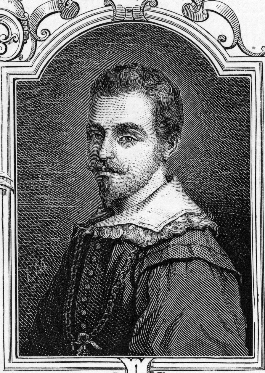 Giulio Cesare Procaccini (1574-1625) इतालवी चित्रकार का पोर्ट्रेट। आर्मेंगॉड द्वारा "" यूरोप की दीर्घाओं - इटली "" में 1859 की नक्काशी। निजि संग्रह। द्वारा अनाम अनाम