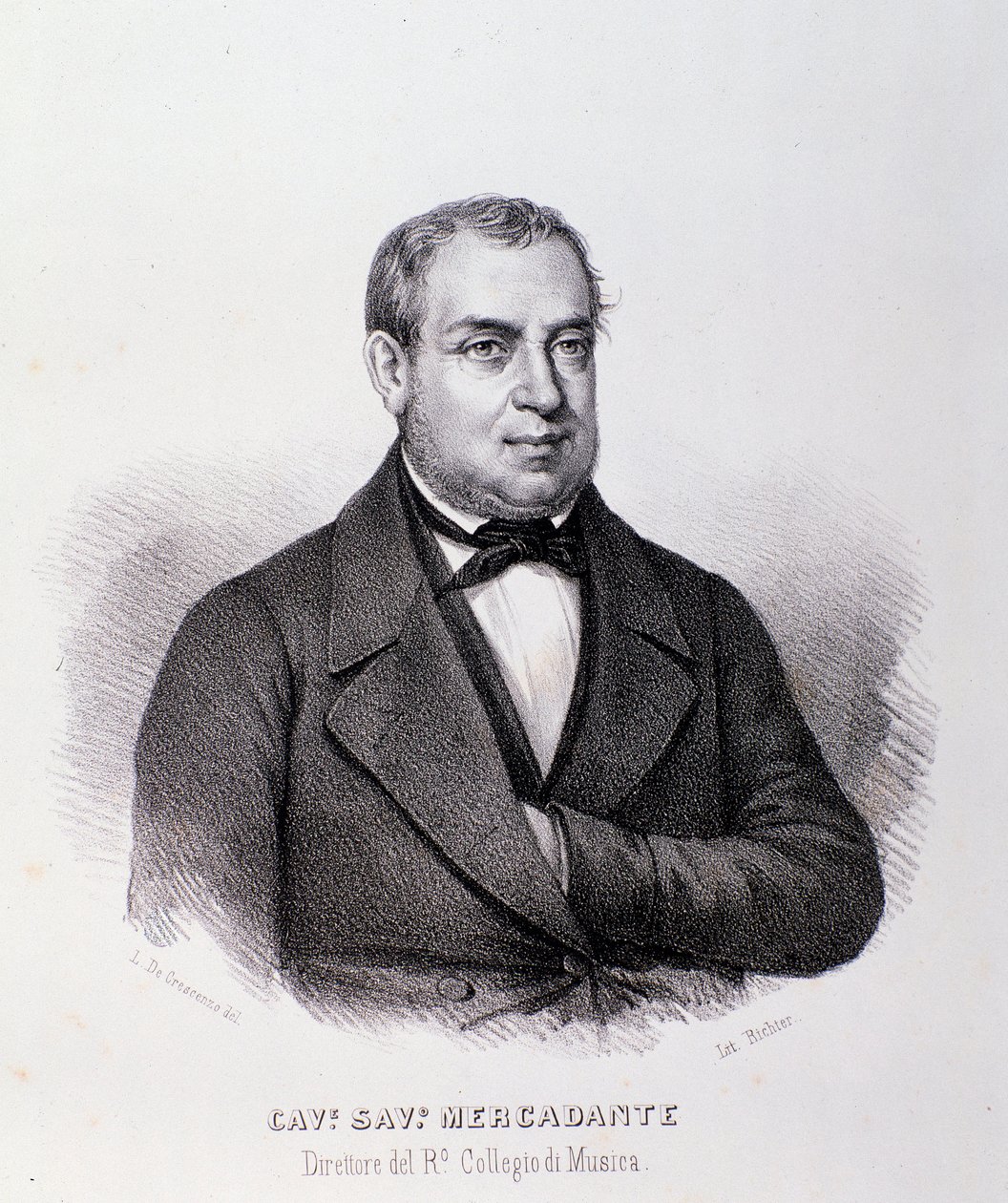 Giuseppe Saverio Mercadante का पोर्ट्रेट (लिथोग्राफी) द्वारा अनाम अनाम