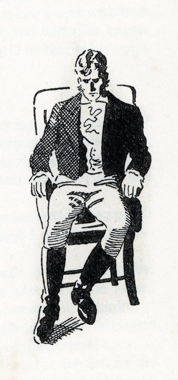 एमिली ब्रोंटे (1818-1848) (ड्राइंग) द्वारा हीथक्लिफ व्यक्तित्व डू रोमन "द वुथरिंग हाइट्स" का पोर्ट्रेट द्वारा अनाम अनाम