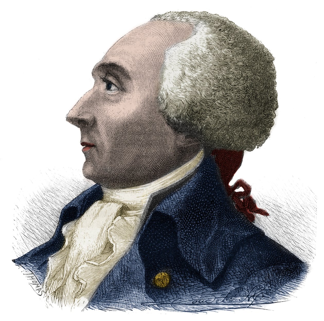 जैक्स रेने हेबर्ट (1757-1794) का पोर्ट्रेट फ्रांसीसी पत्रकार और राजनीतिज्ञ - अल्फोंस डी लैमार्टाइन (1790-1869) 1865-1866 द्वारा "हिस्टोइरे डेस गिरोंडिन्स" में उत्कीर्णन - निजी संग्रह द्वारा अनाम अनाम