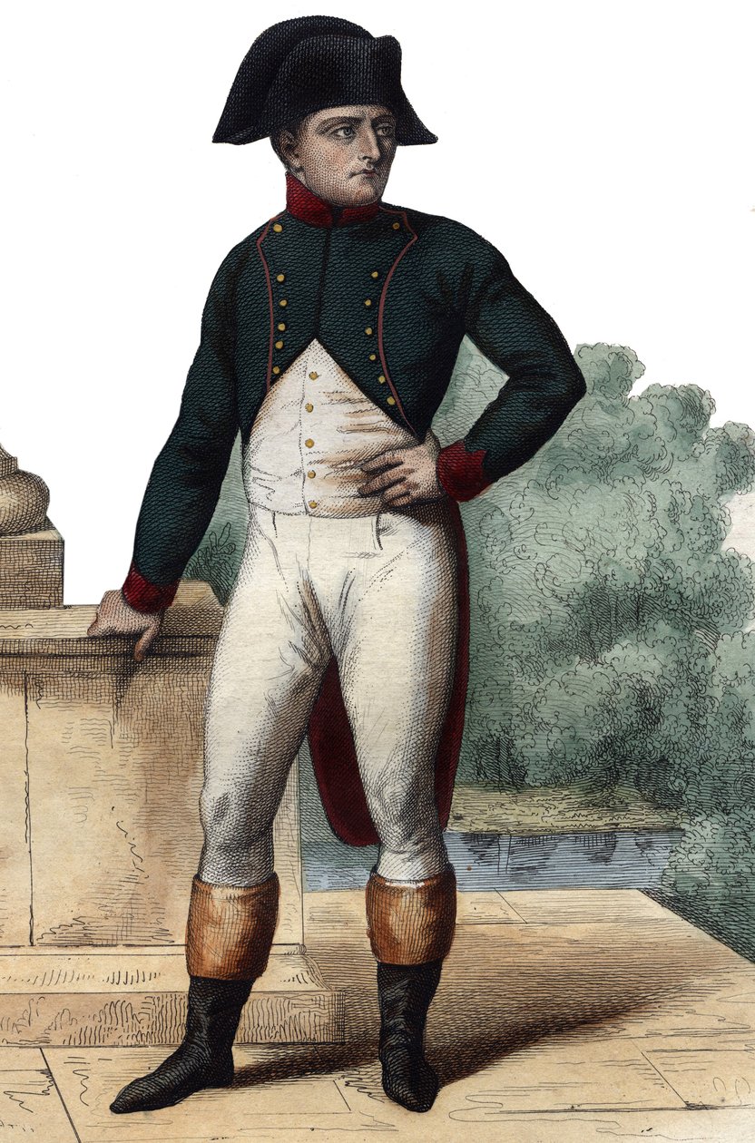 प्रथम कौंसल के रूप में नेपोलियन बोनापार्ट (1768-1821) का चित्र। एडमंड मेनेचेटे द्वारा "" ले प्लुटार्क फ़्रैंक "" द्वारा अनाम अनाम