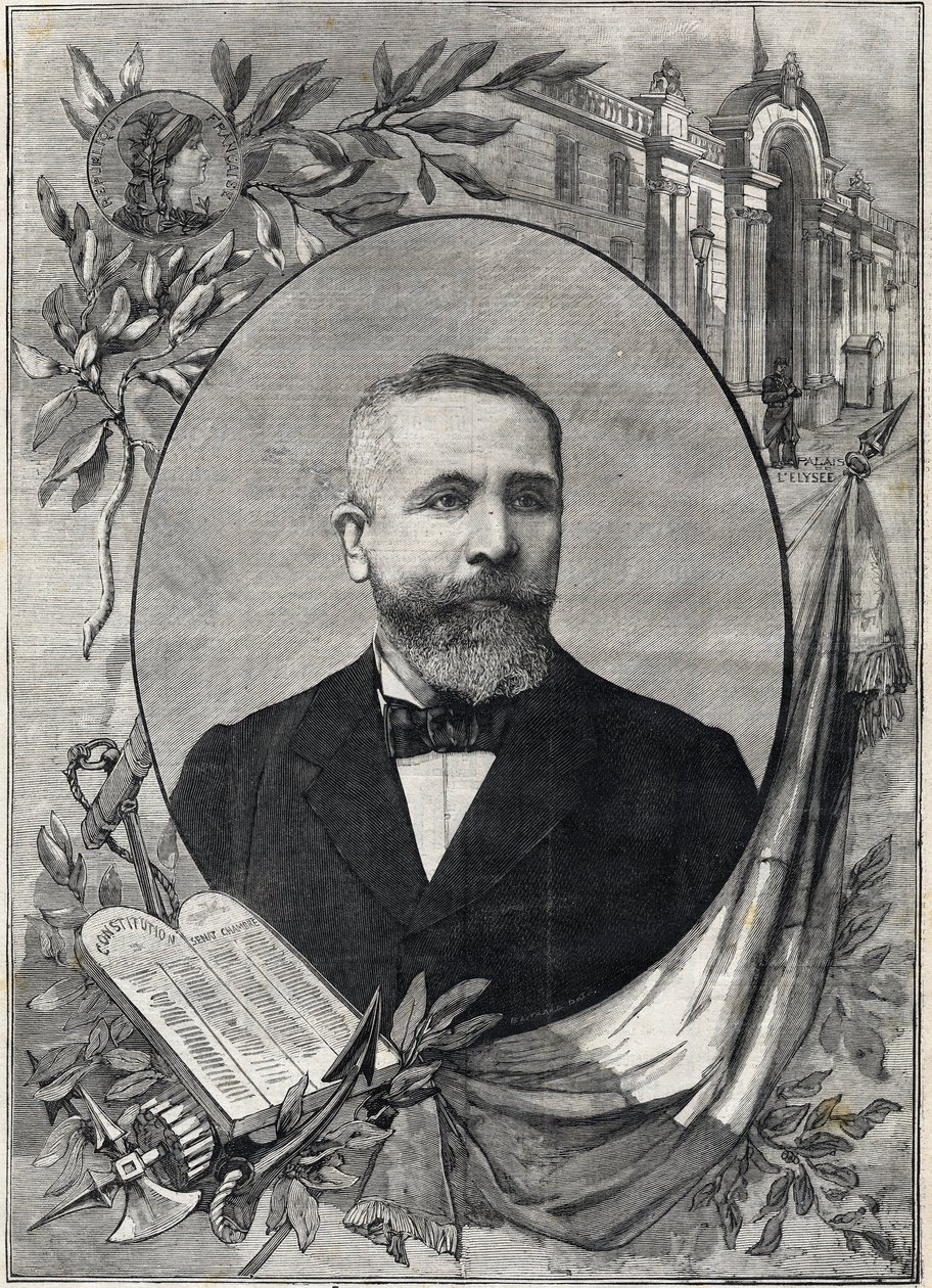 18 फरवरी 1899 को चुने गए नए फ्रांसीसी राष्ट्रपति एमिल लुबेट (1838-1929) का पोर्ट्रेट। उत्कीर्णन। "द लिटिल पेरिसियन" में द्वारा अनाम अनाम