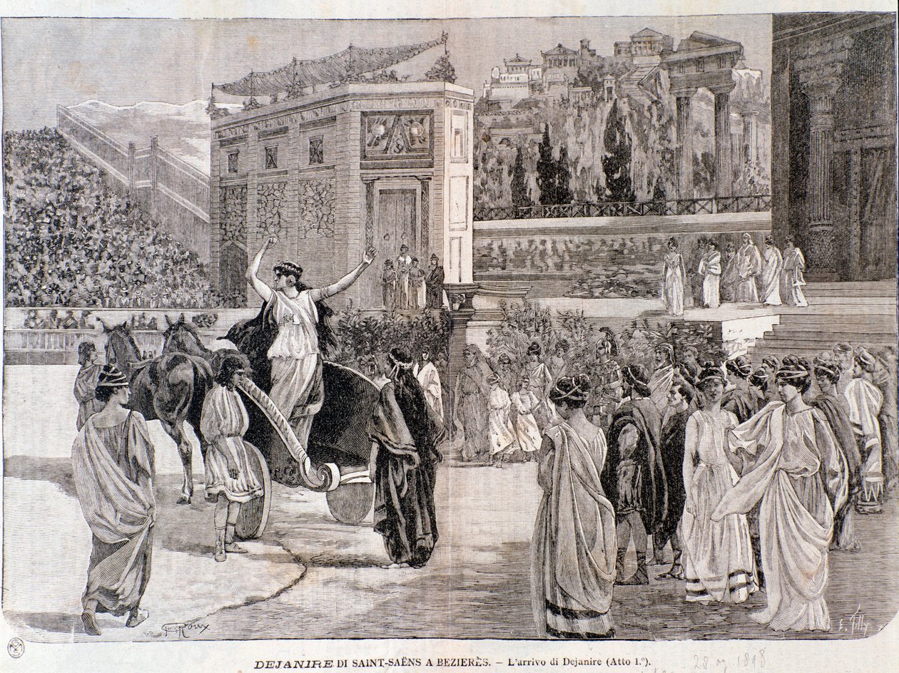 1898 में बेज़ियर्स के क्षेत्र में केमिली सेंट-सेन्स के नाटक देजानिरा से दीयानिरा का आगमन द्वारा अनाम अनाम