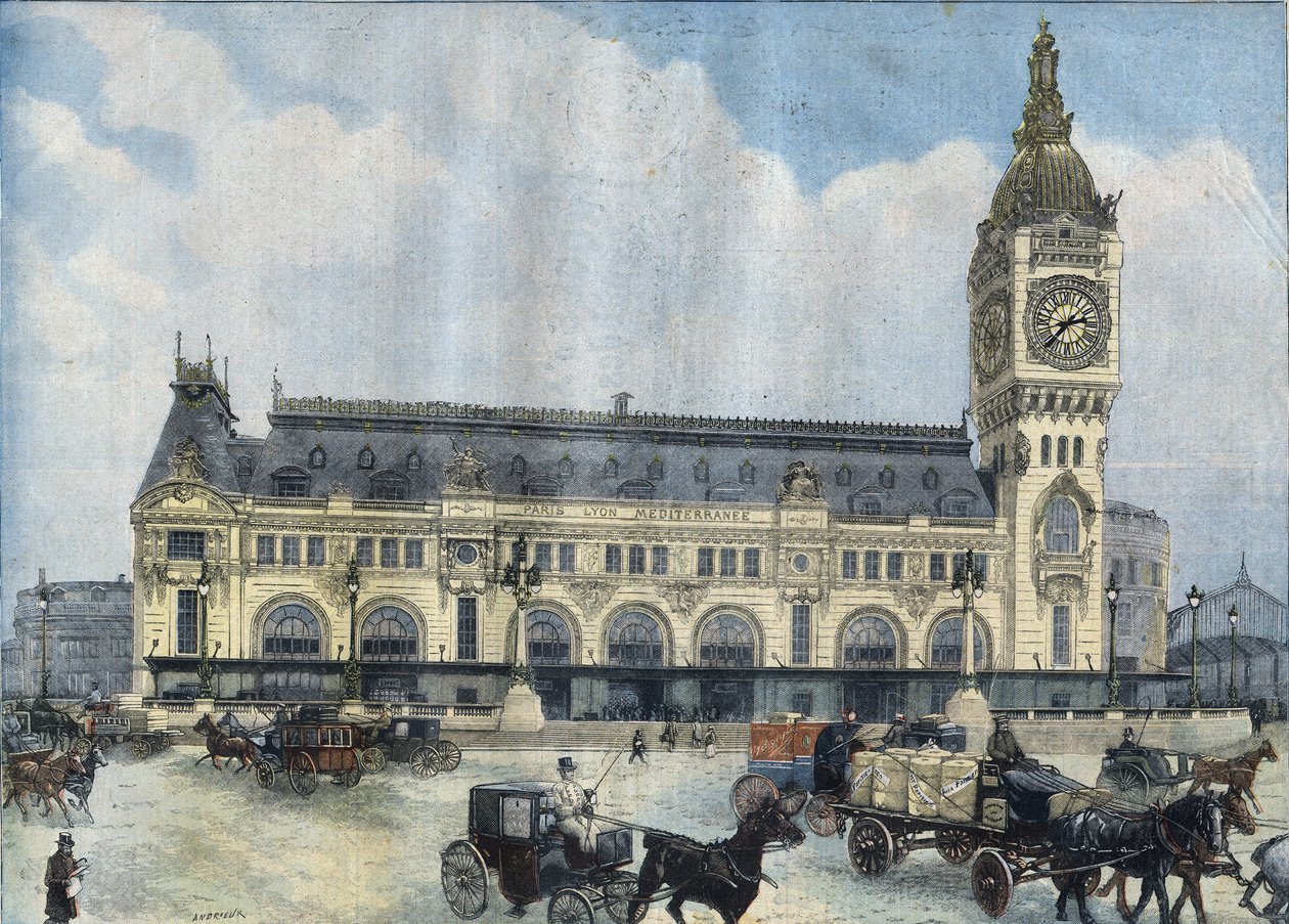 1902 में पेरिस में गारे डी लियोन का दृश्य। "ले प्यूट पेरिसियन" में उत्कीर्णन द्वारा अनाम अनाम