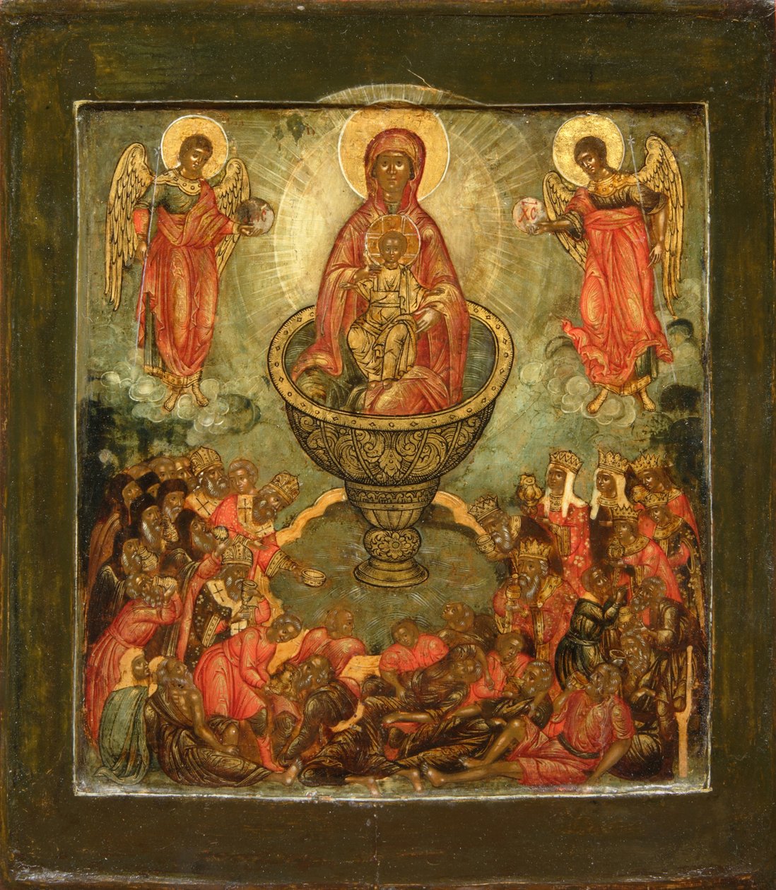 Theotokos जीवन देने वाला वसंत, 17 वीं शताब्दी का अंत। द्वारा अनाम रूसी आइकन चित्रकार