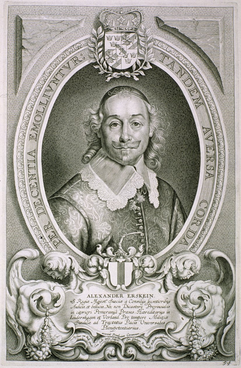 अलेक्जेंडर एर्सकेन (d.1656) ने &39;शानदार पुरुषों के चित्र&39; से, कॉर्नेलिस गैल द्वारा उकेरा, 1706 द्वारा एंसलमस वैन हुले