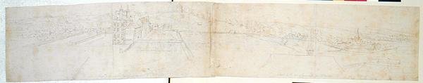 ग्रीनविच पैलेस, c.1544 (कागज पर कलम और स्याही और पेंसिल) द्वारा एंथोनीस वैन डेन Wyngaerde