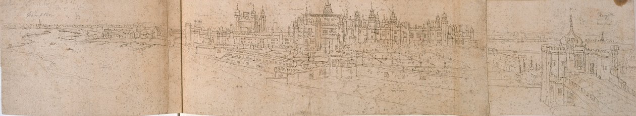 नदी से हैम्पटन कोर्ट पैलेस, c1550-1560 द्वारा एंथोनीस वैन डेन Wyngaerde