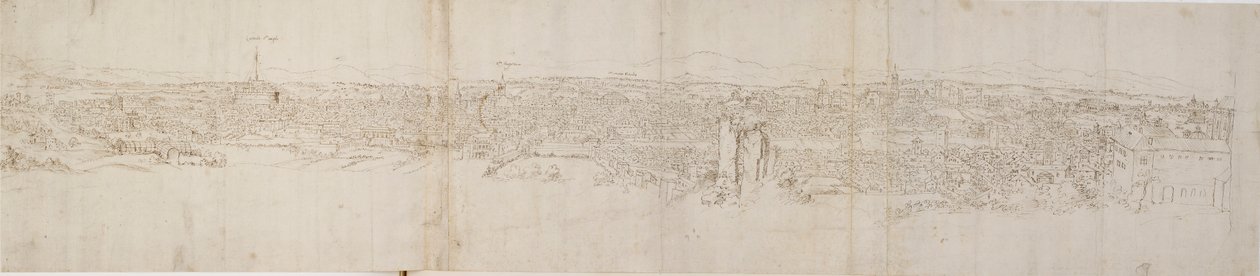 मोंटे जानिकुलस से रोम का विहंगम दृश्य, c1550s द्वारा एंथोनीस वैन डेन Wyngaerde