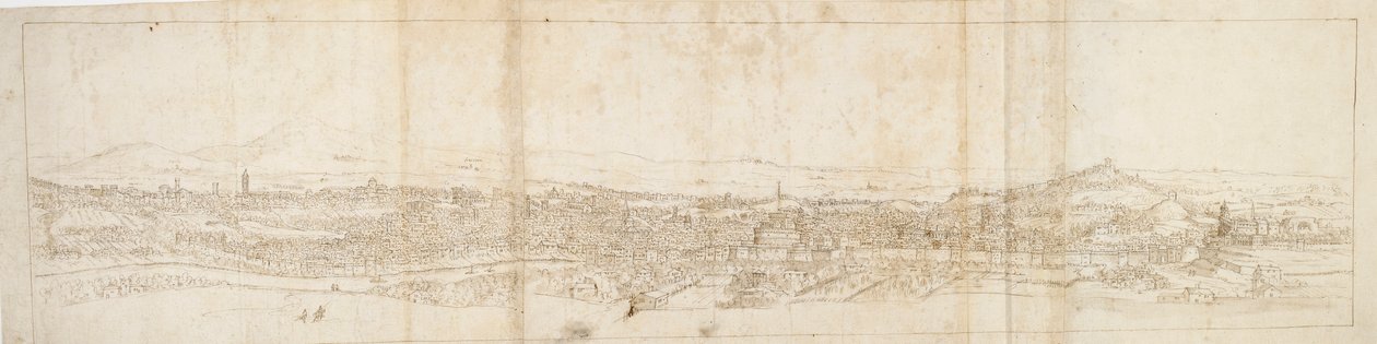 मोंटे मारियो से रोम का नयनाभिराम दृश्य, फोरग्राउंड में Castel S. एंजेलो, c1550s द्वारा एंथोनीस वैन डेन Wyngaerde