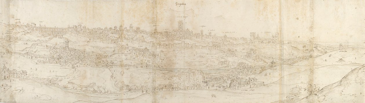 पूर्व से सेगोविआ का विहंगम दृश्य, c1550-1560 द्वारा एंथोनीस वैन डेन Wyngaerde