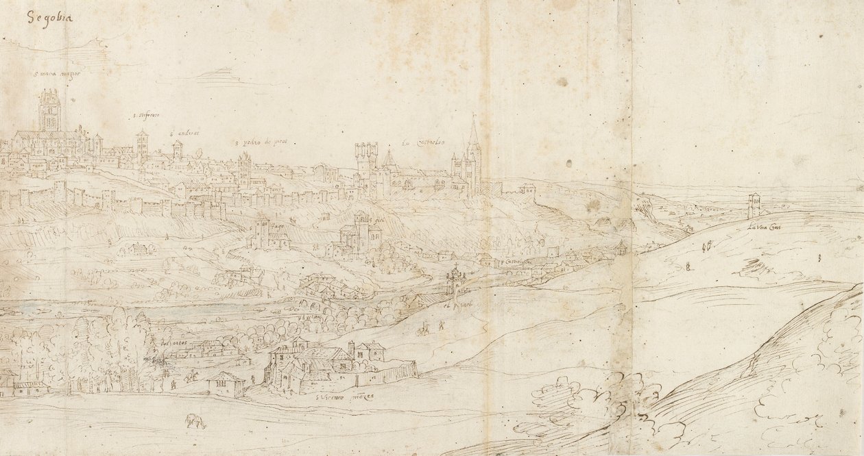 पूर्व से सेगोविआ का विहंगम दृश्य, c1560-1570 द्वारा एंथोनीस वैन डेन Wyngaerde