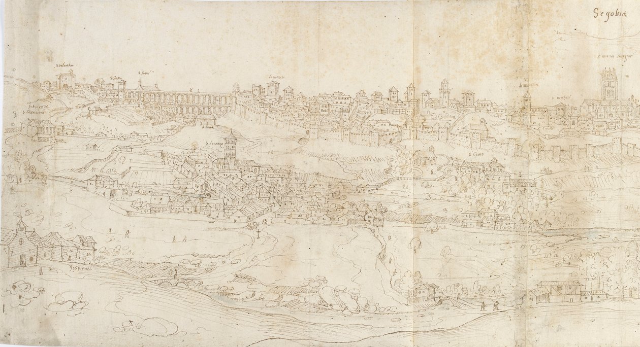 पूर्व से सेगोविआ का विहंगम दृश्य, c1560-1570 द्वारा एंथोनीस वैन डेन Wyngaerde