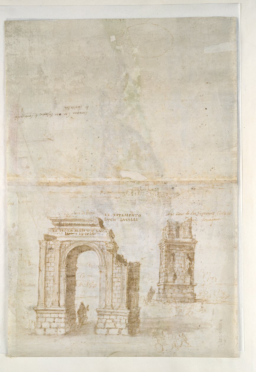 दक्षिण सीवर्ड से टैरागोना का विहंगम दृश्य, c1560s। द्वारा एंथोनीस वैन डेन Wyngaerde