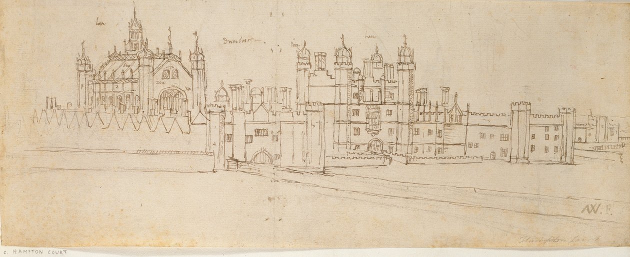 हैम्पटन कोर्ट पैलेस का चैपल और गेटहाउस, c1550-1560 द्वारा एंथोनीस वैन डेन Wyngaerde