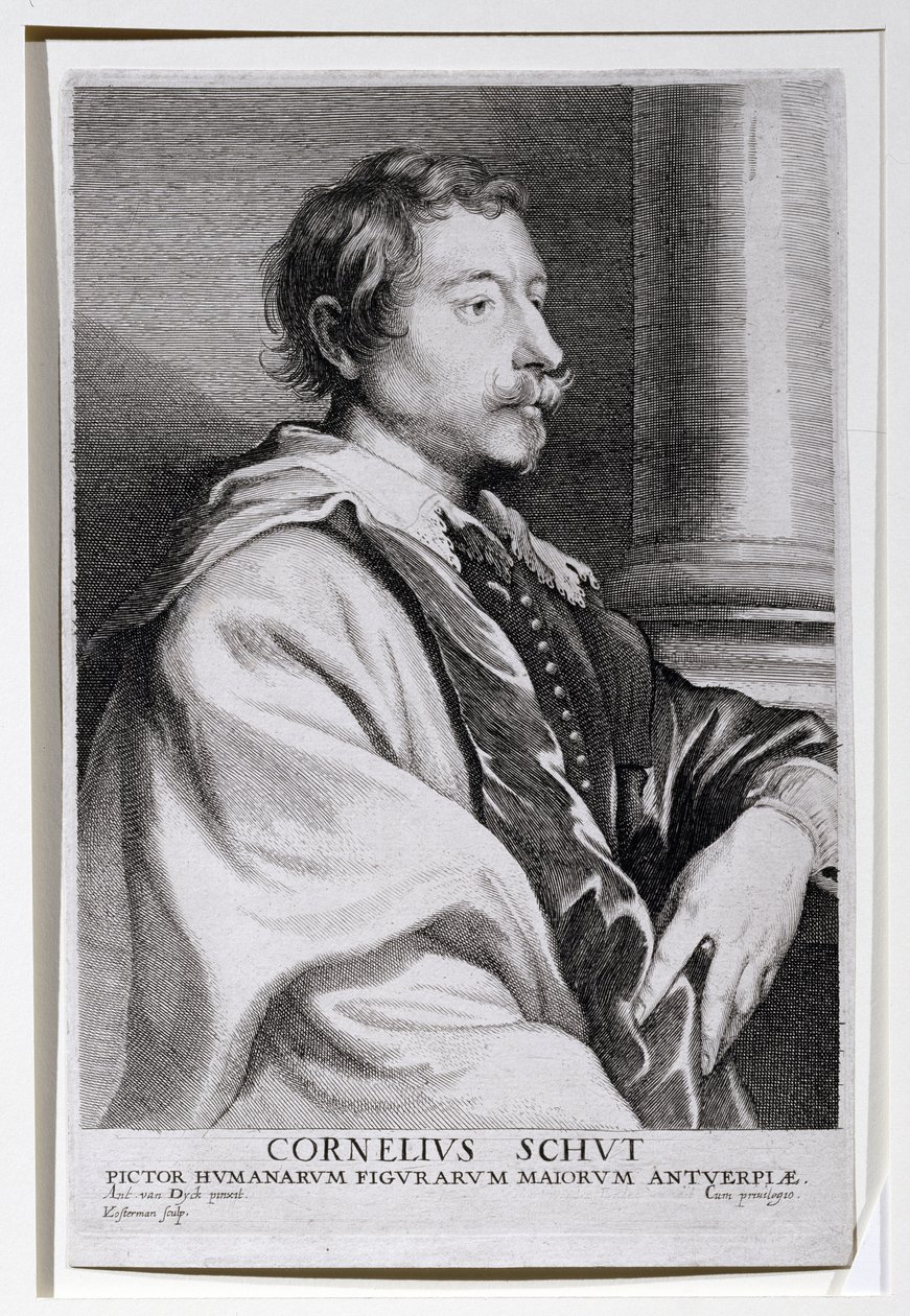 वान डायक की &39;इकोनोग्राफी&39; के लिए लुकास वोर्स्टरमैन (1624-67) द्वारा उकेरी गई रुबेंस की एक पुतली, कॉर्नेलिस स्कट (1597-1655) का चित्रण प्रसिद्ध करकमलों के चित्रों का संग्रह है द्वारा एंथोनी वैन डाइक