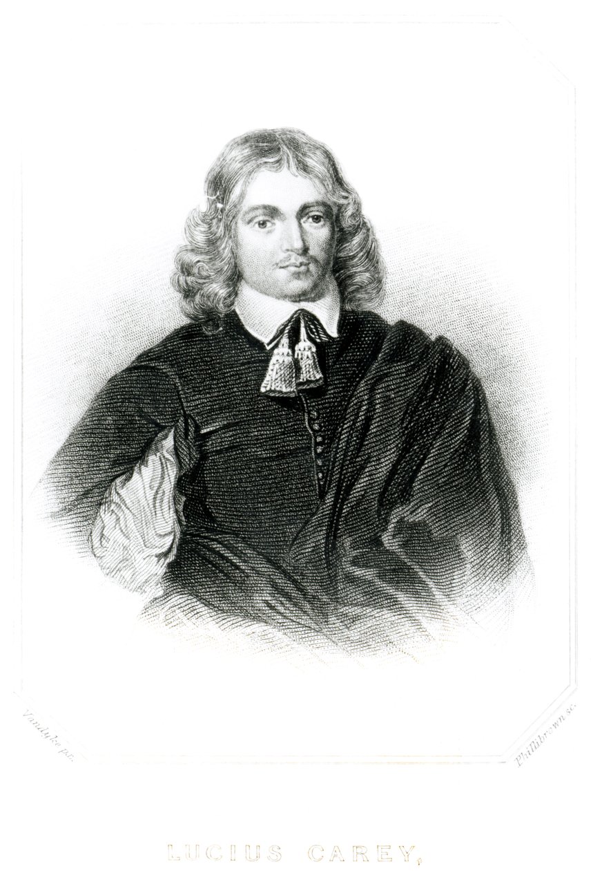 लुसियस कैरी (c.1610-43) थॉमस फिलिब्रोवन (fl.1834-60) (mezzotint) द्वारा उत्कीर्ण &39;ब्रिटिश इतिहास में वर्णों के चित्रण&39; से चित्रण द्वारा एंथोनी वैन डाइक