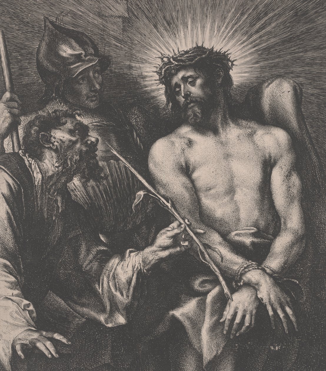 क्राइंग ऑफ मॉकिंग, c.1630 (उत्कीर्णन, उत्कीर्णन) द्वारा एंथोनी वैन डाइक