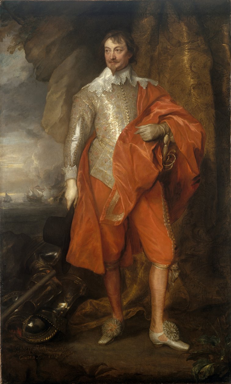 16 रिच और 1641 के बीच रॉबर्ट रिच का पोर्ट्रेट, वारविक 1587-1658 का दूसरा अर्ल द्वारा एंथोनी वैन डाइक