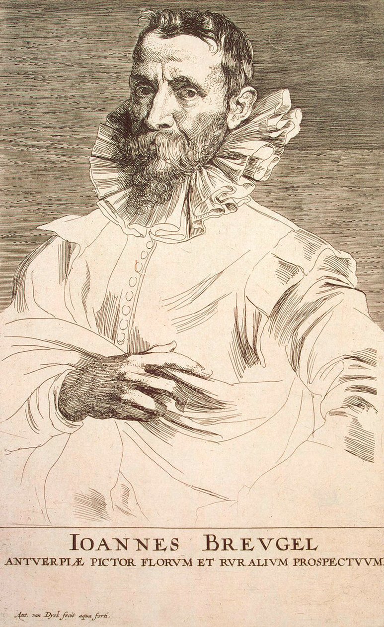 16 जनवरी, 1601-1678, यंगर कलाकार ब्रूघेल का पोर्ट्रेट, 17 वीं शताब्दी का पहला तीसरा था द्वारा एंथोनी वैन डाइक