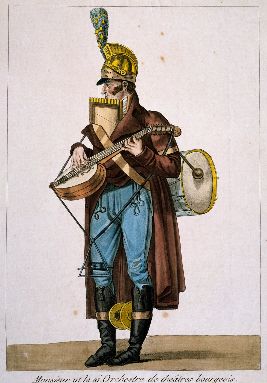 स्ट्रीट संगीतकार, कार्ले वर्नेट (1758-1836) द्वारा, उत्कीर्णन, फ्रांस द्वारा एंटोनी चार्ल्स होरेस वर्नेट