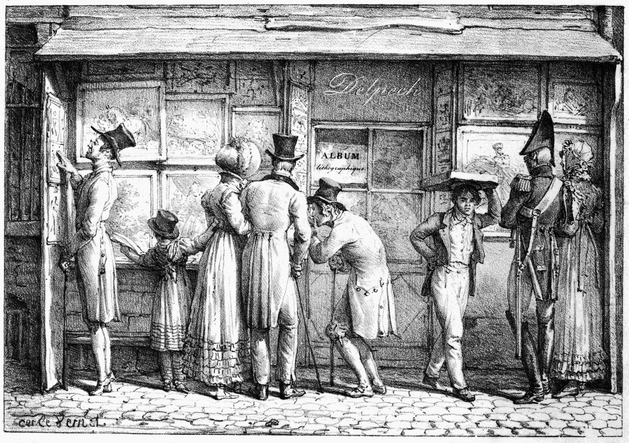 डेलपेच का लिथोग्राफिक प्रिंट शॉप, c.1818 द्वारा एंटोनी चार्ल्स होरेस वर्नेट
