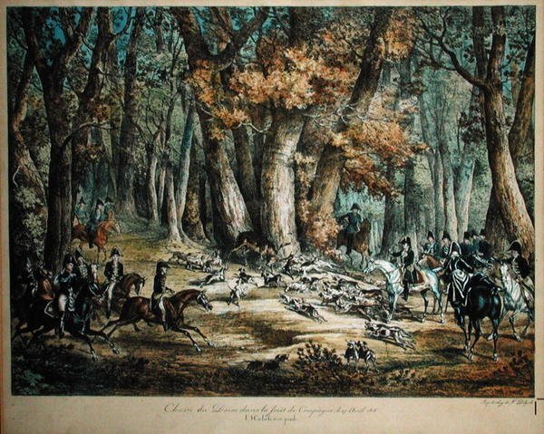 27 अप्रैल 1818 को कम्पेग्ने में जंगल में शिकार हिरण द्वारा एंटोनी चार्ल्स होरेस वर्नेट