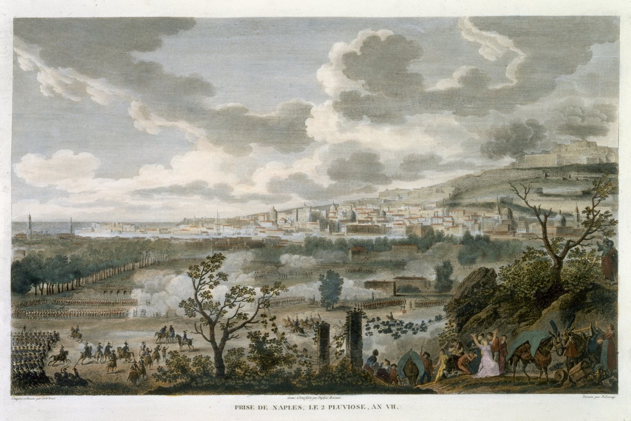 जीन डुप्लेसि-बर्टाक्स (1747-1819) (एक्वाटिंट) द्वारा उत्कीर्ण नेपल्स, 2 प्लूविओस, वर्ष 7 (23 जनवरी 1799) द्वारा एंटोनी चार्ल्स होरेस वर्नेट