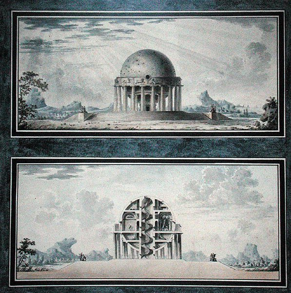 एक कॉस्मोपोलिट के लिए एक सदन के लिए डिज़ाइन, 1783 (कागज पर wc) (विवरण) (195241-195242, 196725-196726 भी देखें) द्वारा एंटोनी लॉरेंट थॉमस वाउडर