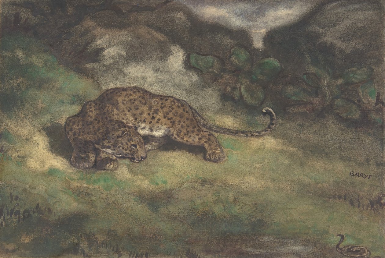 तेंदुआ और सर्प, 1810-75। द्वारा एंटोनी लुइस बेरी