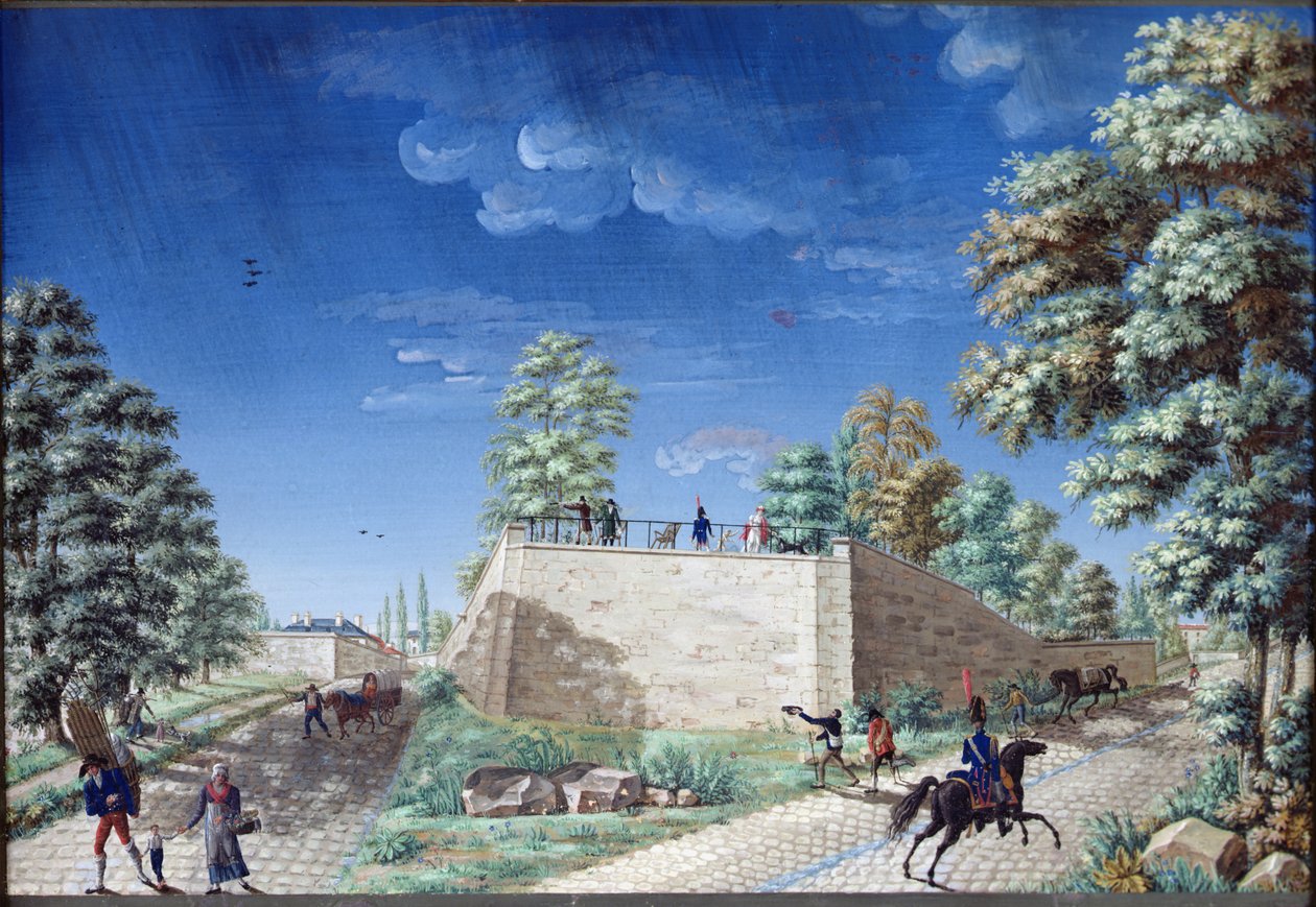 पेरिस के बाहरी इलाके में एक छत का दृश्य, c.1810 द्वारा एंटोनी पियरे मोंगिन