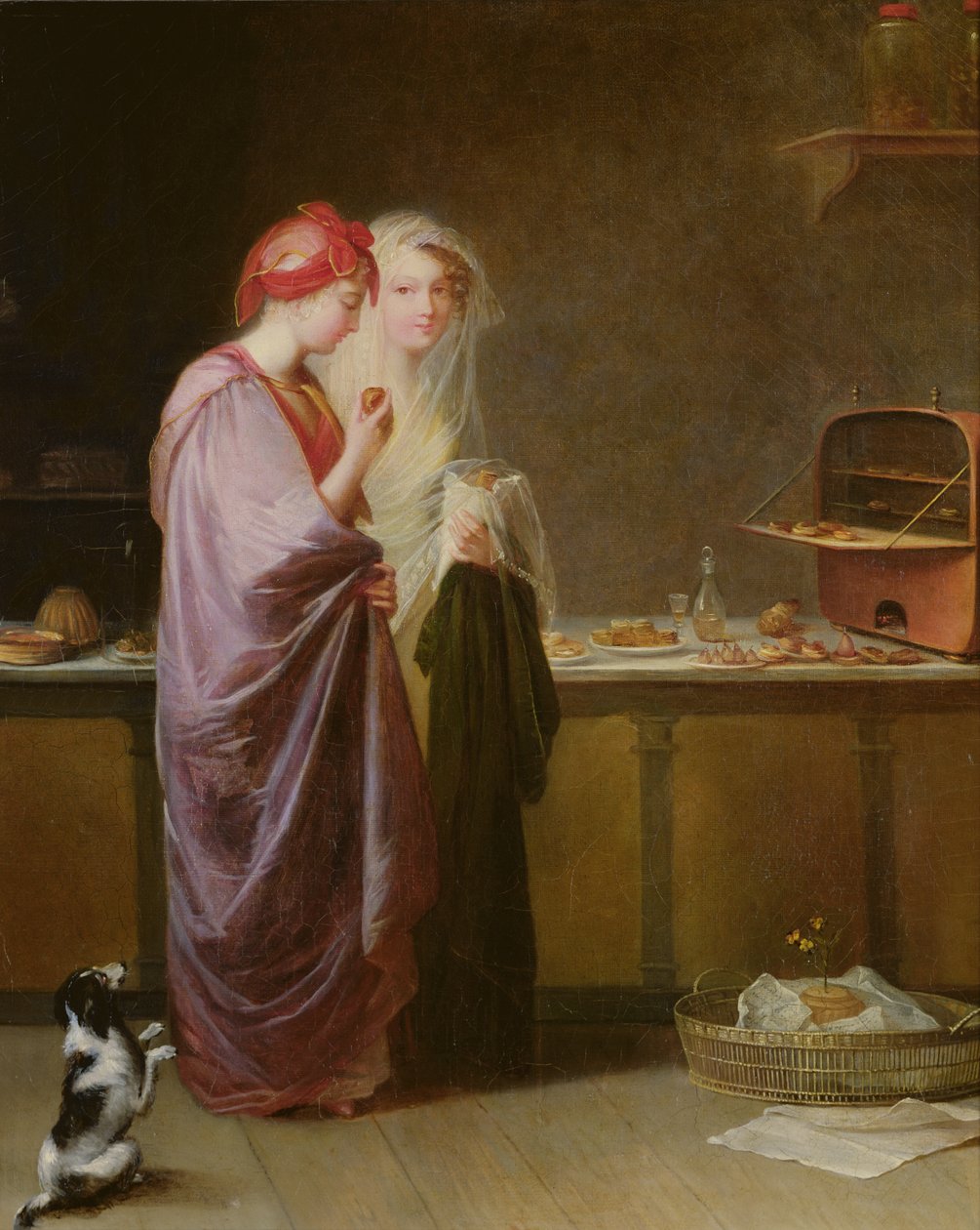 दो ठीक देवियों, c.1810-40 द्वारा एंटोनेट सेसिल हर्टेंस लेसकोट हौडेबोर्ट