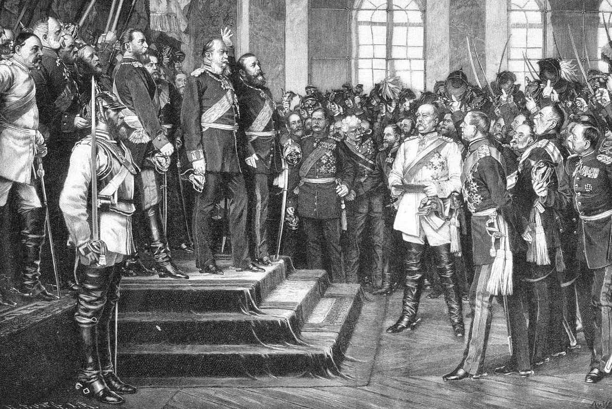 वर्साय में जर्मन साम्राज्य 1871 की उद्घोषणा द्वारा एंटन अलेक्जेंडर वॉन वर्नर
