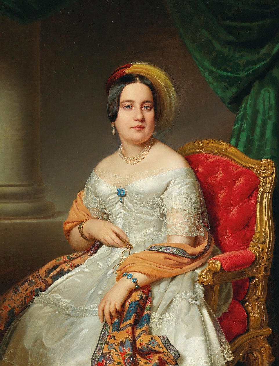 लुईस वॉन वार्टहेमस्टीन का पोर्ट्रेट 1813-1890, नी बिडरमैन, 1845। द्वारा एंटोन आइंसल