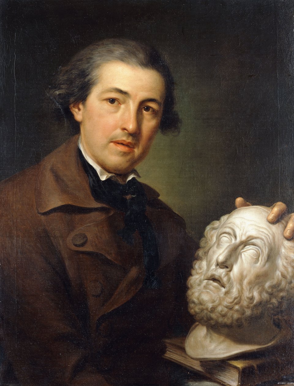Giuseppe Franchi का पोर्ट्रेट, अर्ध-लंबाई, होमर का एक समूह पकड़े, c.1771-73 द्वारा एंटोन राफेल मेंगस