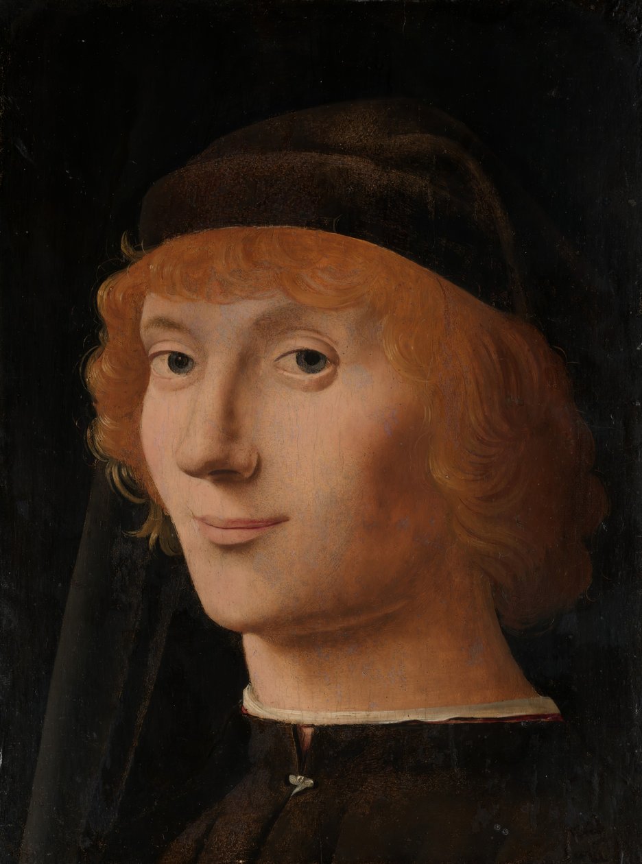 पोर्ट्रेट ऑफ़ ए यंग मैन, ca. 1470। द्वारा एंटोनेलो दा मेसिना