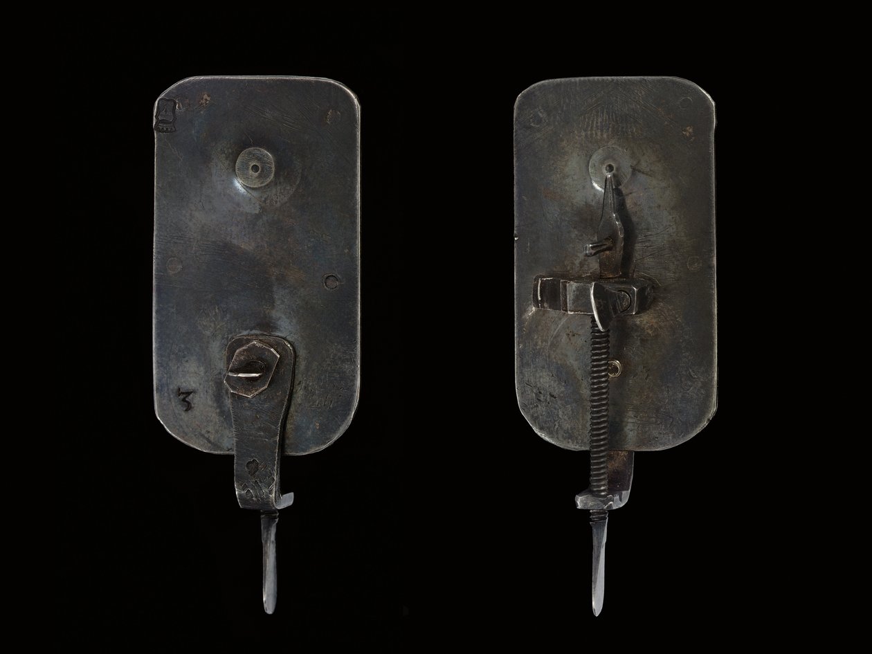 माइक्रोस्कोप, c.1690 (चांदी और कांच) (1121457-60 भी देखें) द्वारा एंटोनी वैन लीउवेनहोक