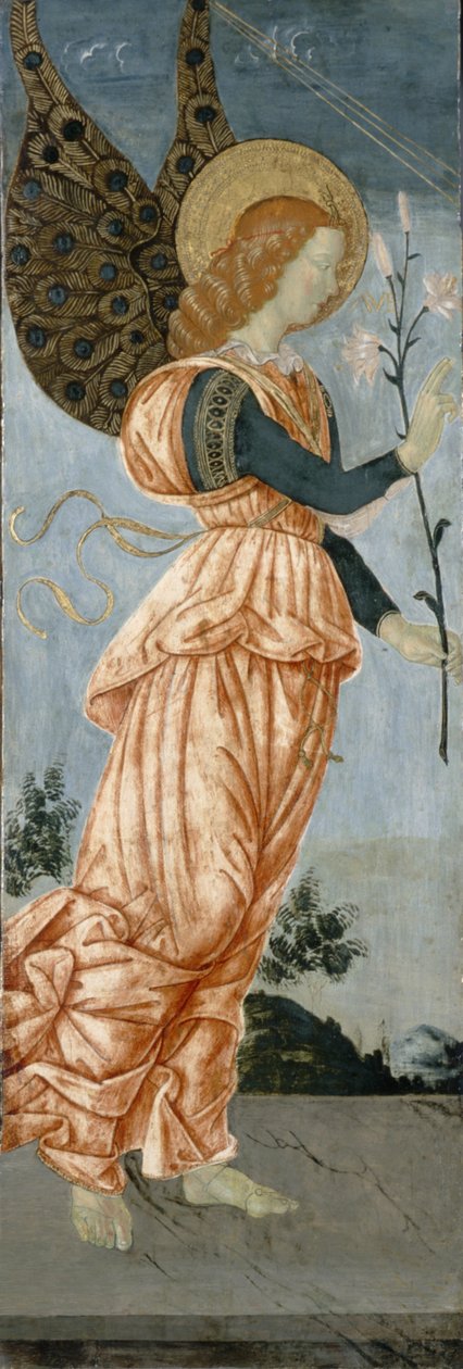 एंजल ऑफ द एनाउंसमेंट, c.1500 (टेम्पल ऑन पॉपलर वुड) द्वारा एंटोनियाज़ो रोमानो