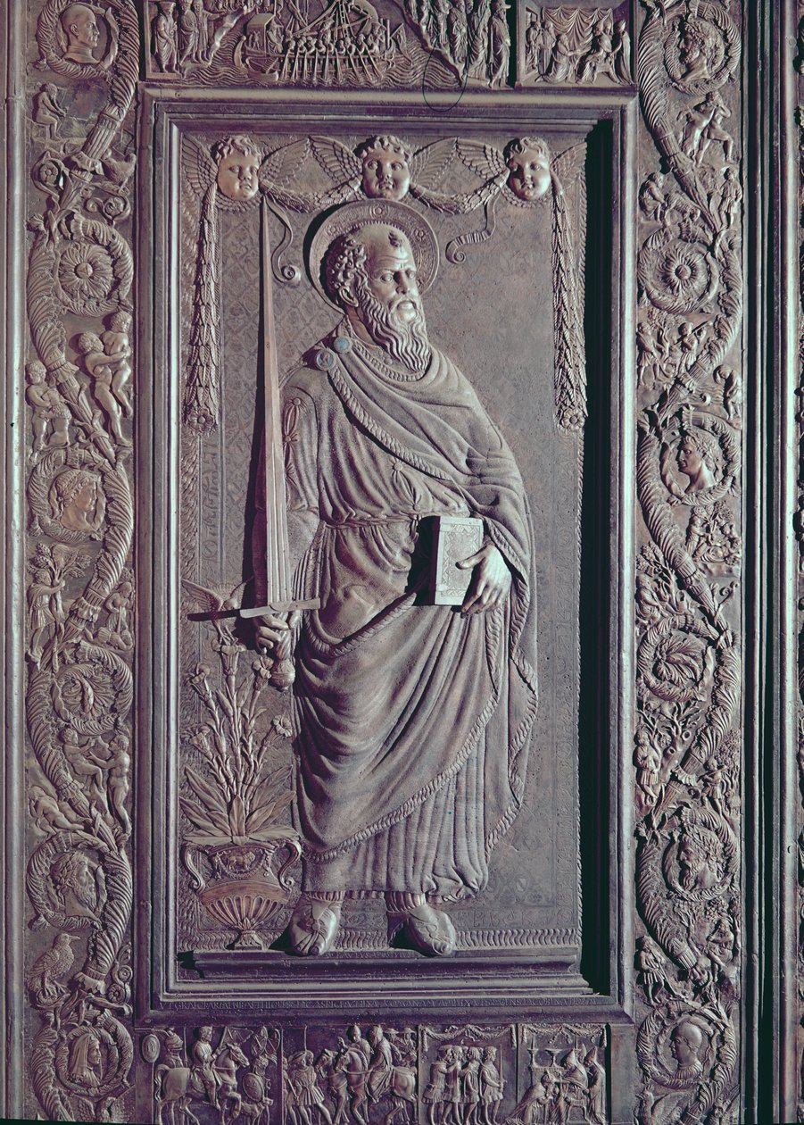 सेंट पॉल, बेसिलिका के केंद्रीय दरवाजे से विस्तार, 1439-45 (कांस्य) सजाया (247330-247337 देखें) द्वारा एंटोनियो फिलारटे