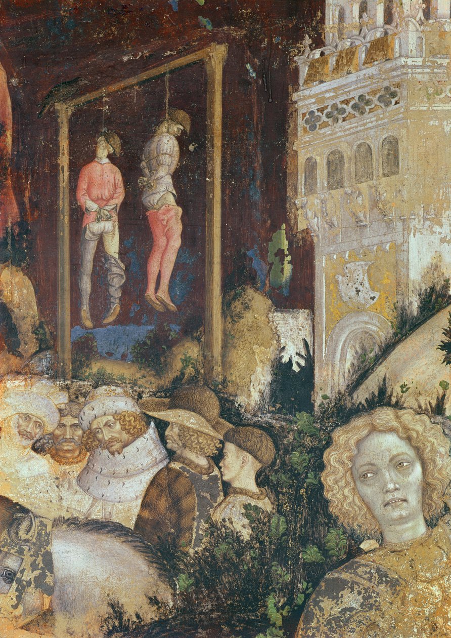सेंट जॉर्ज और ट्रेकबोंड की राजकुमारी की बाईं ओर फांसी का विस्तार, c.1433-38 (60797 का विस्तार) द्वारा एंटोनियो पिसानेलो