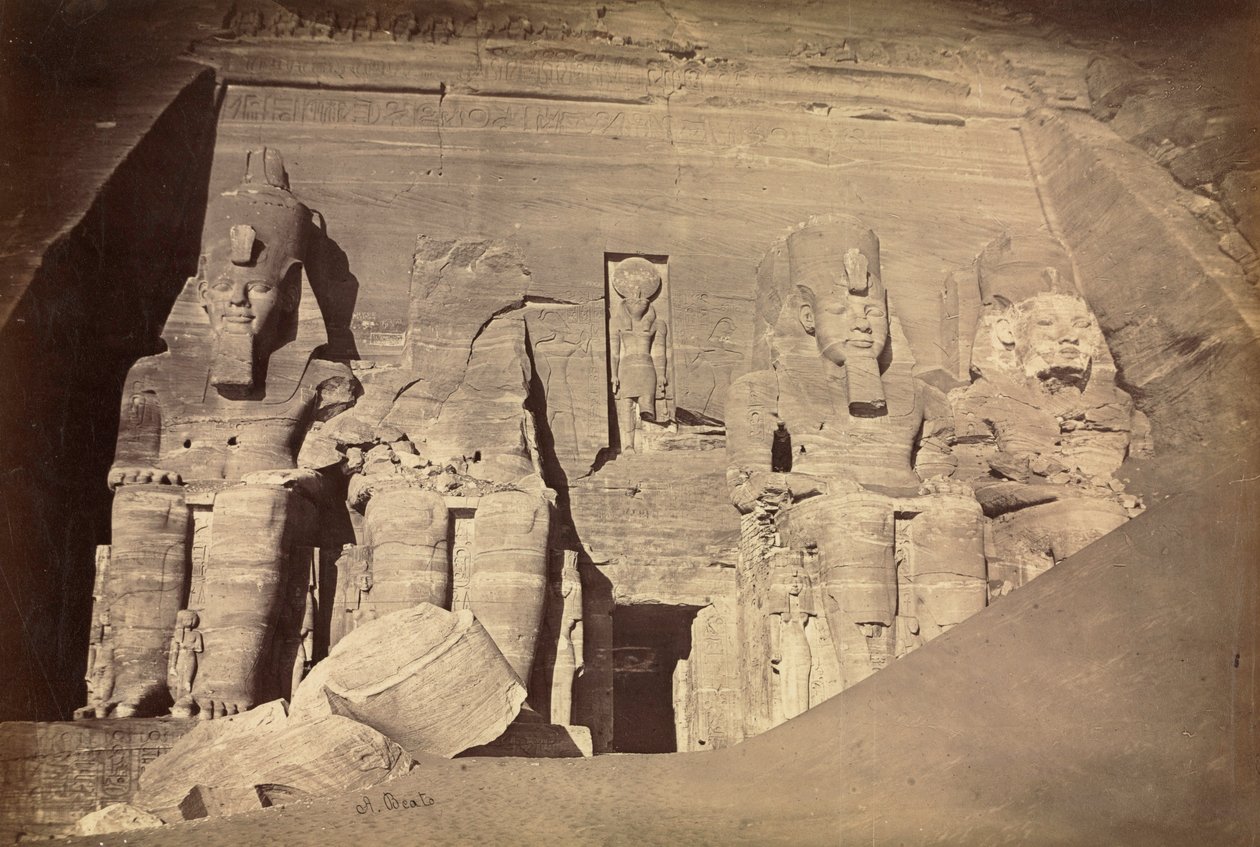 रामेसेस II का मंदिर, अबू सिंबल, सी। 1860 के दशक। द्वारा एंटोनियो बीटो
