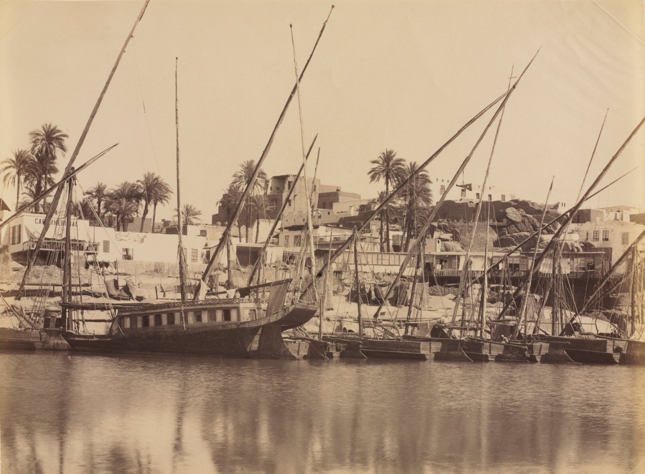 असवान का दृश्य - नील नदी के साथ, सी। 1870 - 1880 के दशक। द्वारा एंटोनियो बीटो
