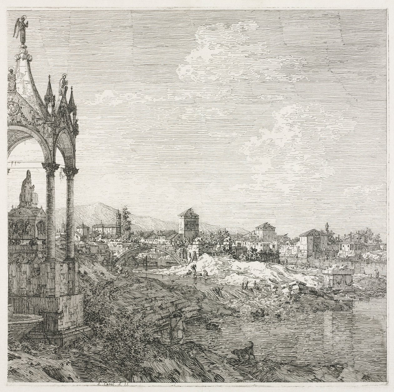 दृश्य: एक बिशप के सेपुलचर, 1735-1746। द्वारा जियोवानी एंटोनियो कैनाल (कैनेटेटो)