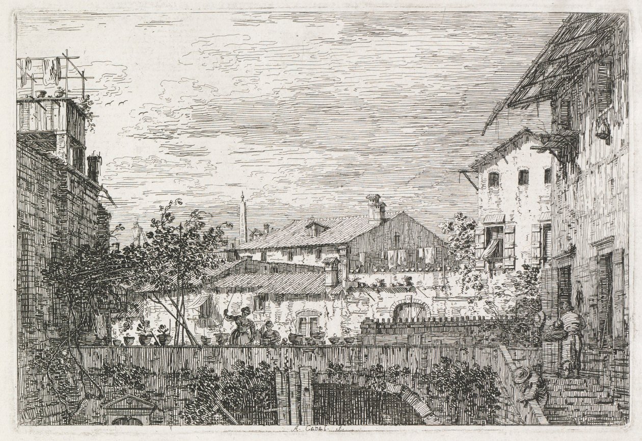 दृश्य: द टेरेस, 1735-1746। द्वारा जियोवानी एंटोनियो कैनाल (कैनेटेटो)
